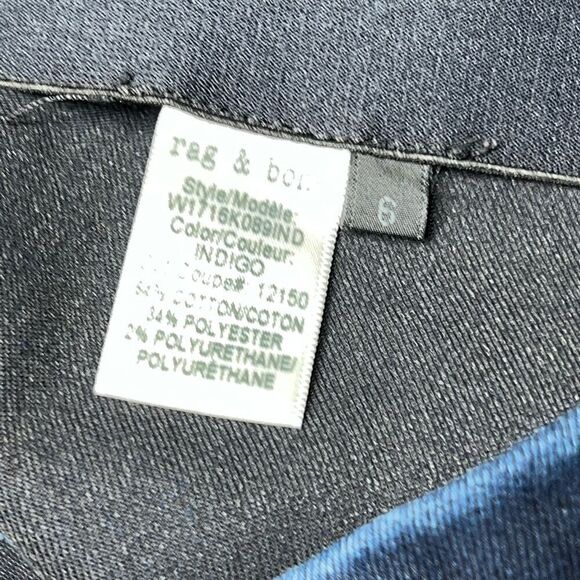 Revolve Rag and Bone Georgie High Waist Crop Stretchy Indigo Pant Sz 6 - Picture 6 of 8